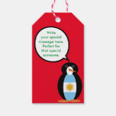 Argentijnse vlag in gesprek met mevrouw Penguin Cadeaulabel (Voorkant)