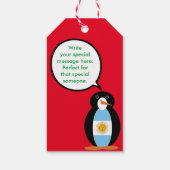 Argentijnse vlag in gesprek met mevrouw Penguin Cadeaulabel (Achterkant)