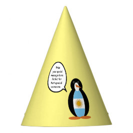 Argentijnse vlag in gesprek met mevrouw Penguin Feesthoedjes