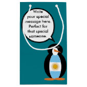 Argentijnse vlag in gesprek met mevrouw Penguin Klein Cadeauzakje (Achterkant)