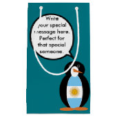 Argentijnse vlag in gesprek met mevrouw Penguin Klein Cadeauzakje (Voorkant)