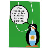 Argentijnse vlag in gesprek met mevrouw Penguin Medium Cadeauzakje (Achterkant)