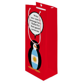 Argentijnse vlag in gesprek met mevrouw Penguin Wijn Cadeautas