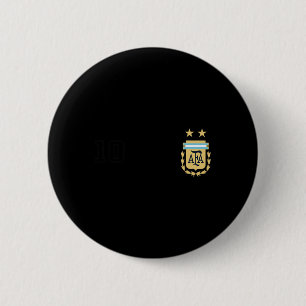 Argentijnse Vlag Jersey Vintage Voetbal T-Shirt Ronde Button 5,7 Cm