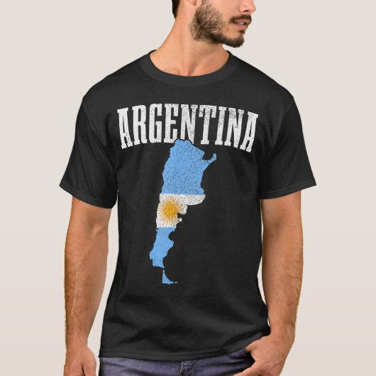 Argentijnse Vlag Kaart Argentijnse Pride T-shirt (Voorkant)
