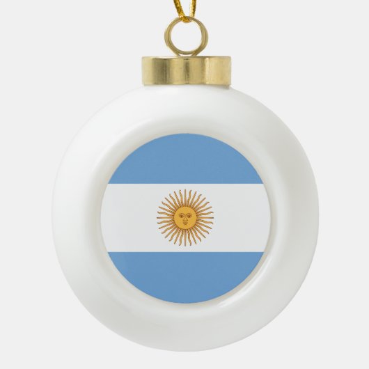 Argentijnse vlag keramische bal ornament (Voorkant)