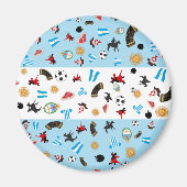 Argentijnse vlag met beroemde items van het land magneet (Voorkant)