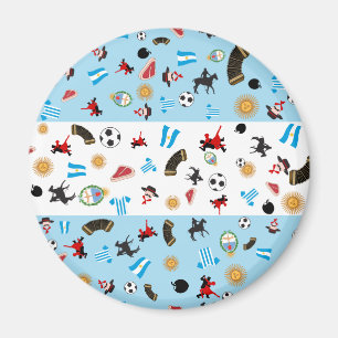 Argentijnse vlag met beroemde items van het land magneet