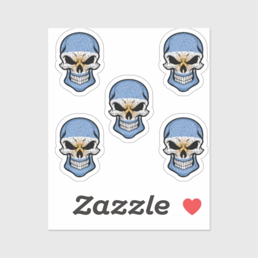 Argentijnse Vlag met Lachende Schedel Sticker (Vel)