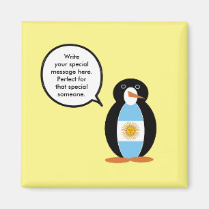 Argentijnse vlag met mevrouw Penguin Magnet
