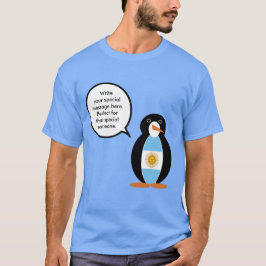 Argentijnse vlag met mevrouw Penguin-Mannen T-shirt