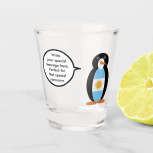 Argentijnse vlag met mevrouw Penguin Shot Glass Shot Glas