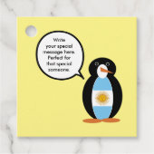 Argentijnse Vlag Praten Ms Penguin Gepersonaliseer Bedankjes Labels (Voorkant)