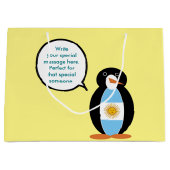 Argentijnse Vlag Praten Ms Penguin Gepersonaliseer Groot Cadeauzakje (Voorkant)