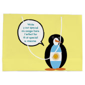 Argentijnse Vlag Praten Ms Penguin Gepersonaliseer Groot Cadeauzakje (Achterkant)