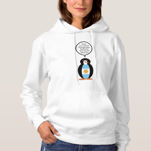 Argentijnse Vlag Praten Ms Penguin Gepersonaliseer Hoodie (Voorkant)