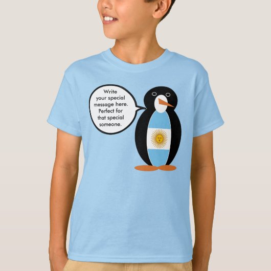 Argentijnse Vlag Praten Ms Penguin Gepersonaliseer T-shirt (Voorkant)