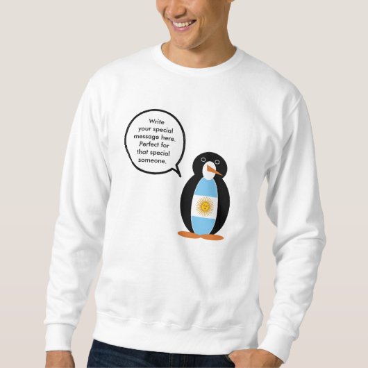 Argentijnse Vlag Praten Ms Penguin Gepersonaliseer Trui (Voorkant)