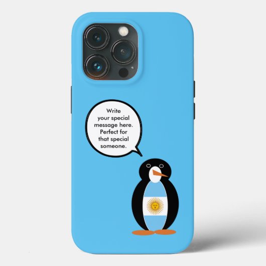 Argentijnse Vlag Pratende Mevrouw Pinguïn Persoonl Case-Mate iPhone Case (Achterkant)