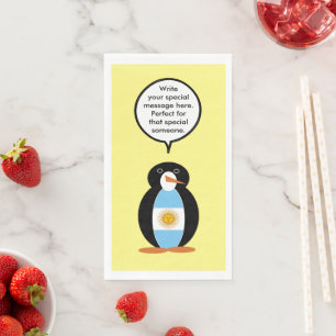 Argentijnse Vlag Pratende Mevrouw Pinguïn Persoonl Servet