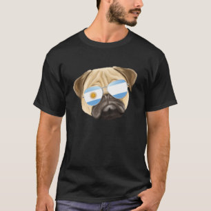 Argentijnse vlag Pug Hond Argentinië Pocket T-shirt