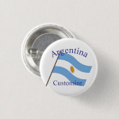 Argentijnse vlag Thunder_Cove Ronde Button 3,2 Cm (Voorkant /achterkant)