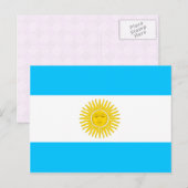 Argentijnse vlag van hoge kwaliteit briefkaart (Voorkant / Achterkant)