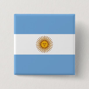 Argentijnse vlag vierkante button 5,1 cm