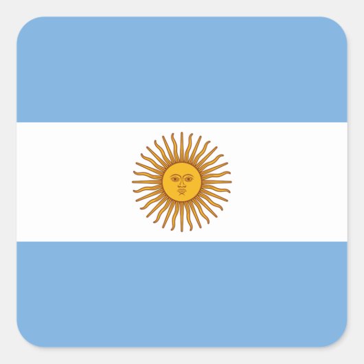 Argentijnse vlag vierkante sticker (Voorkant)