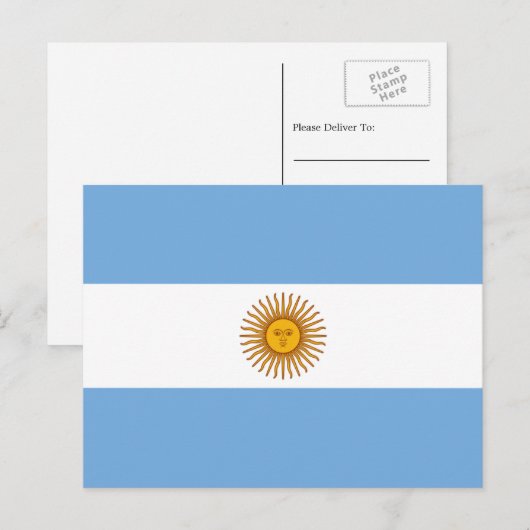 Argentijnse vlag, vlag van Argentinië Briefkaart (Voorkant / Achterkant)