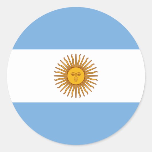 Argentijnse vlag, vlag van Argentinië Ronde Sticker (Voorkant)