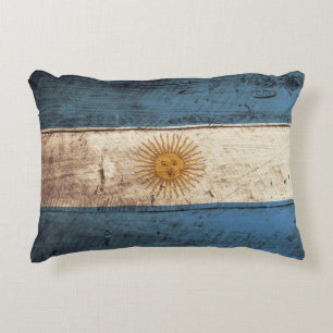 Argentijnse vlag voor de oude houten korrel decoratief kussen