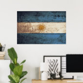 Argentijnse vlag voor de oude houten korrel poster (Thuiskantoor)