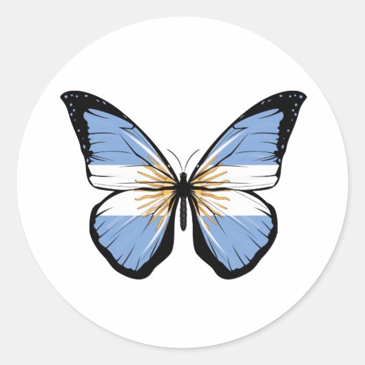 Argentijnse vlagervlag ronde sticker (Voorkant)