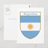 Argentijnse vlagschild briefkaart (Voorkant / Achterkant)
