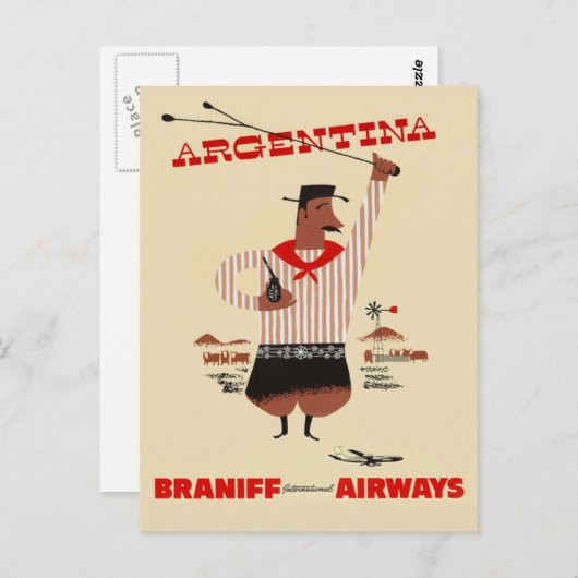 Argentijnse vliegreis Briefkaart (Voorkant / Achterkant)