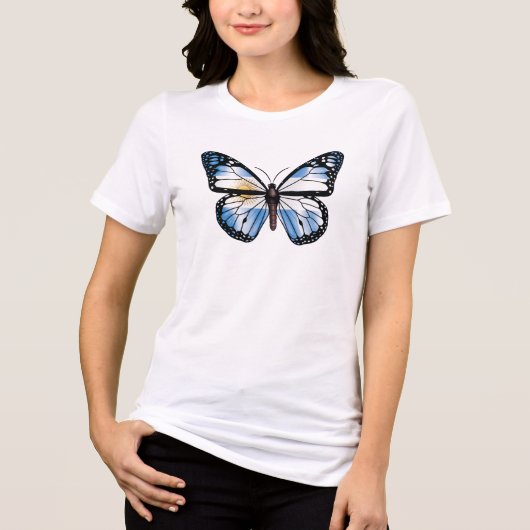 Argentijnse vlinder monarch vlagg Tri-Blend shirt (Voorkant)