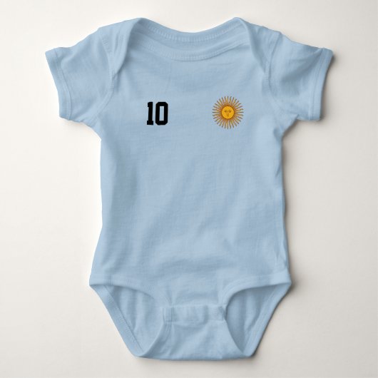 Argentijnse Voetbal Custom Naam & Nummer Romper (Voorkant)