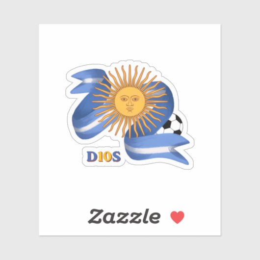 Argentijnse Voetbal D10S Fan Sticker (Vel)