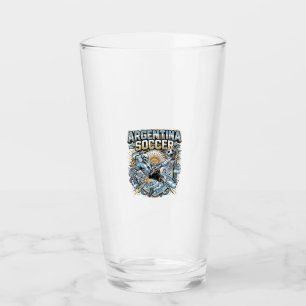 Argentijnse Voetbal Skelet Aanvaller Landen Poster Glas