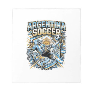 Argentijnse Voetbal Skelet Aanvaller Landen Poster Notitieblok