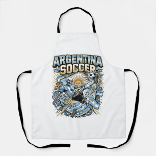 Argentijnse Voetbal Skelet Aanvaller Landen Poster Schort
