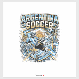 Argentijnse Voetbal Skelet Aanvaller Landen Poster Sticker