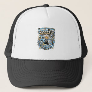 Argentijnse Voetbal Skelet Aanvaller Landen Poster Trucker Pet