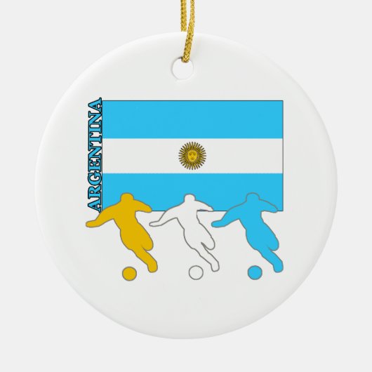 Argentijnse voetspelers keramisch ornament (Voorkant)