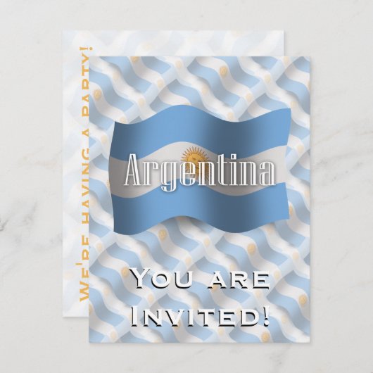 Argentijnse Waving Flag Kaart (Voorkant / Achterkant)