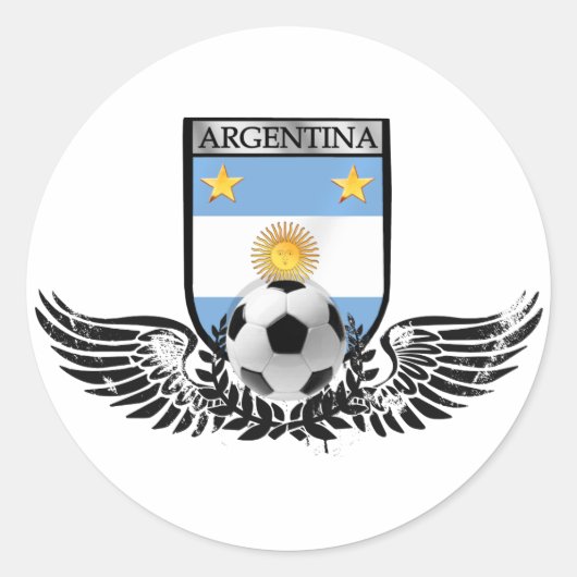 Argentijnse wereldkampioenen Winged futbol Ronde Sticker (Voorkant)