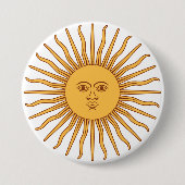Argentijnse zon ronde button 7,6 cm (Voorkant)
