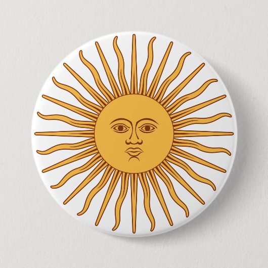 Argentijnse zon ronde button 7,6 cm (Voorkant)