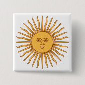 Argentijnse zon vierkante button 5,1 cm (Voorkant)